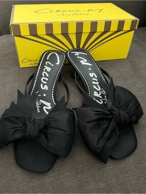 Sam Edelman Natalina Black Bow Slide Sandals